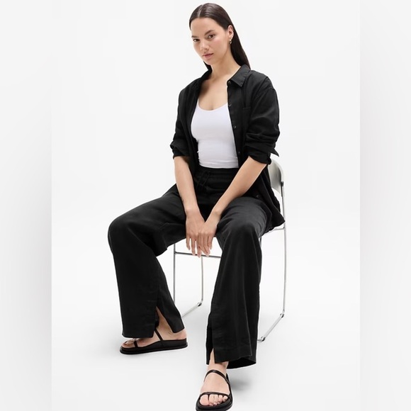 NWT Athleta Retreat High Rise Wide Leg Linen Pants Small - Picture 5 of 9